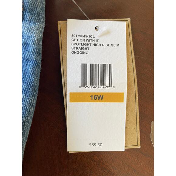 JESSICA SIMPSON, SIZE 16W BLUE JEANS HIGH RISE SLIM STRAIGHT - Picture 8 of 10